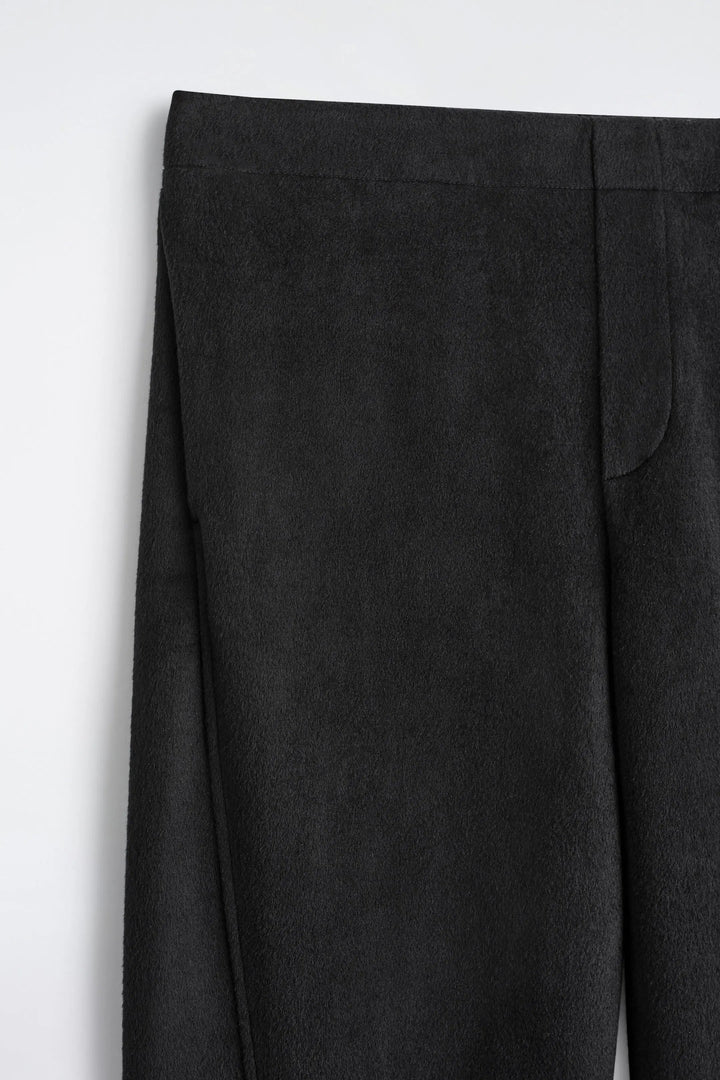 WOOL-BLEND RELAXED-FIT BARREL-LEG TROUSERS