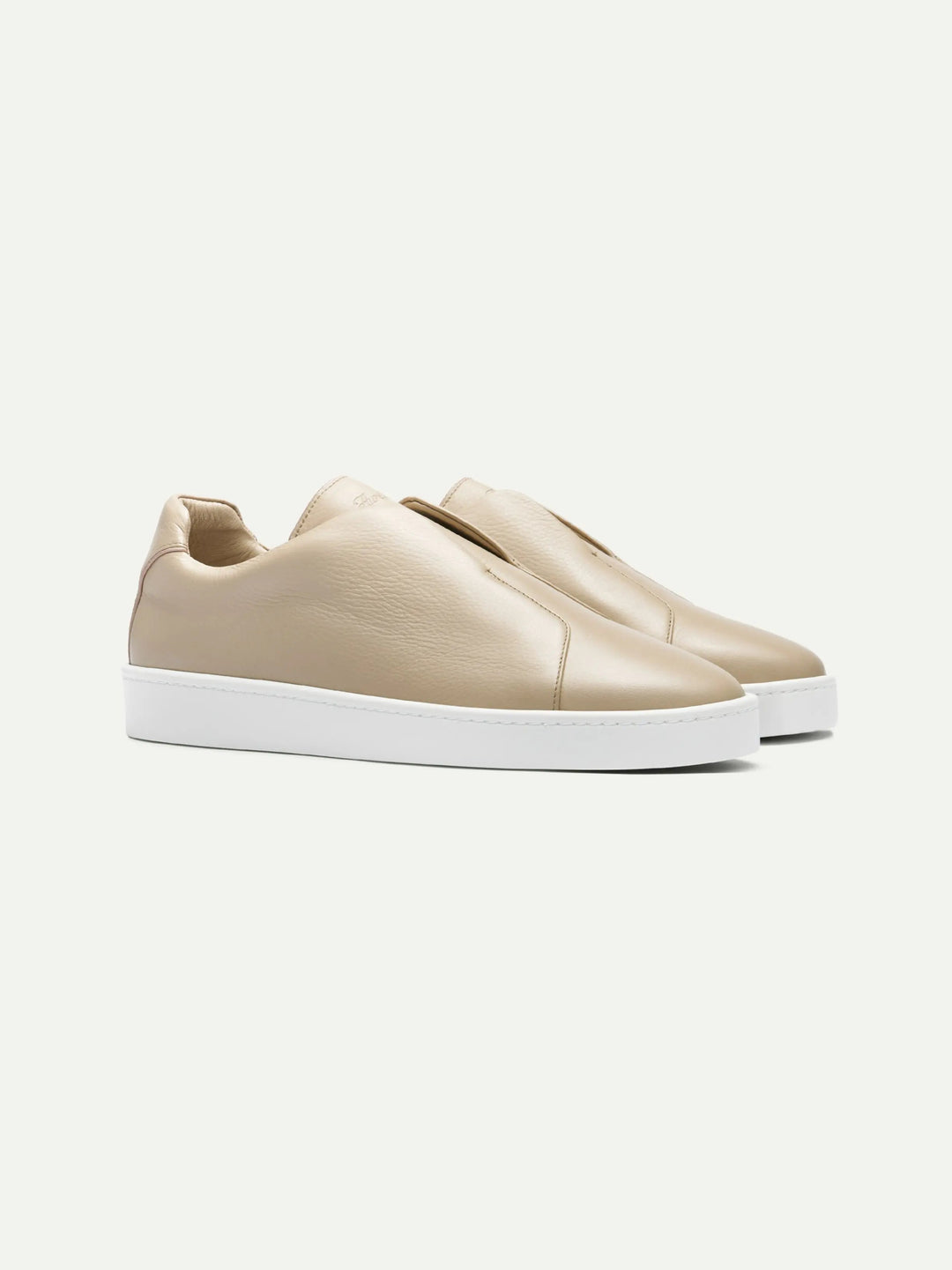 Leather Laceless Sneakers Caramel