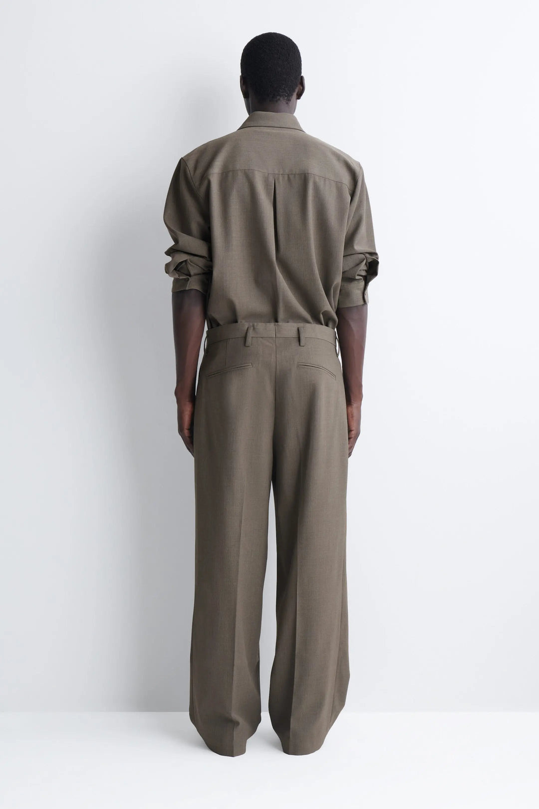 WOOL-BLEND RELAXED-FIT WIDE-LEG TROUSERS