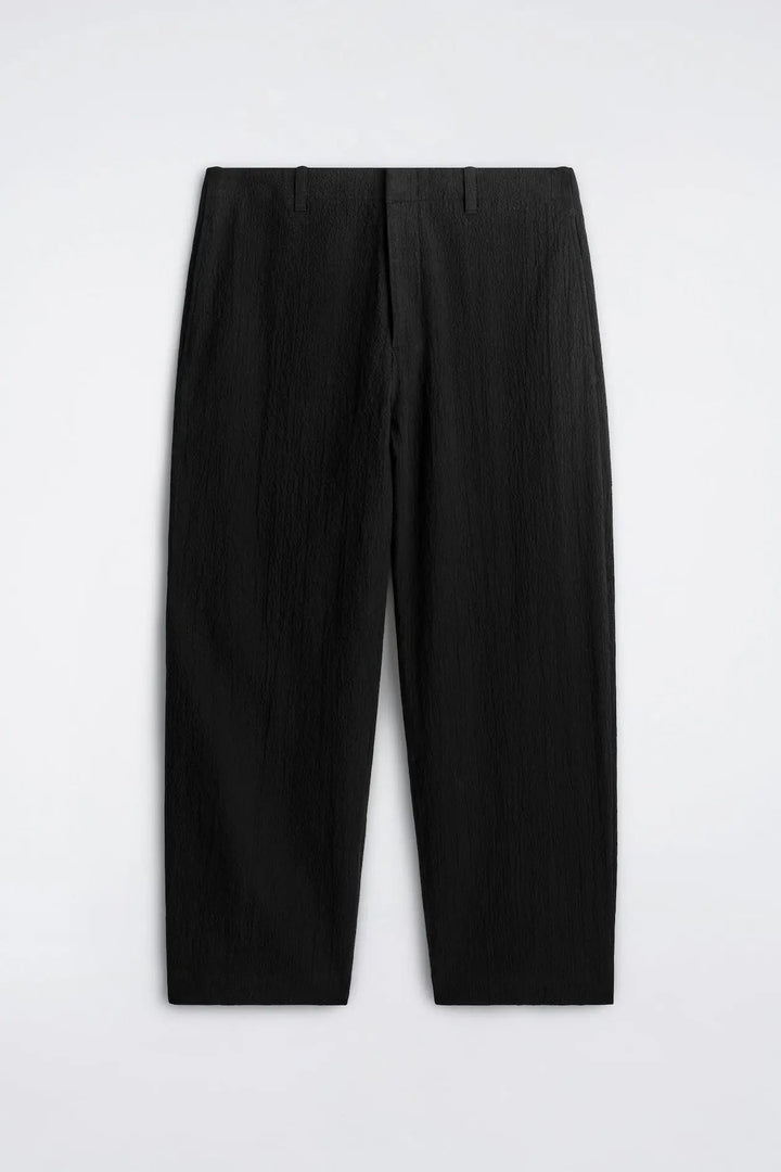 SEERSUCKER RELAXED-FIT STRAIGHT-LEG TROUSERS