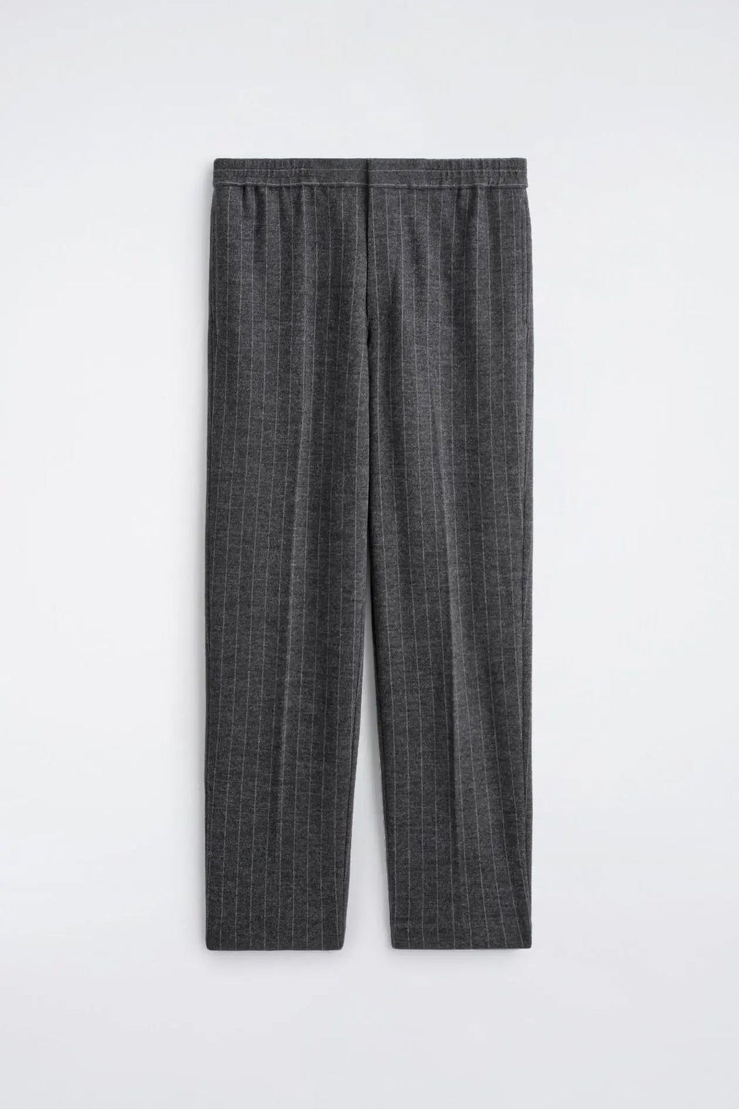 RELAXED ELASTICATED PINSTRIPED TROUSERS