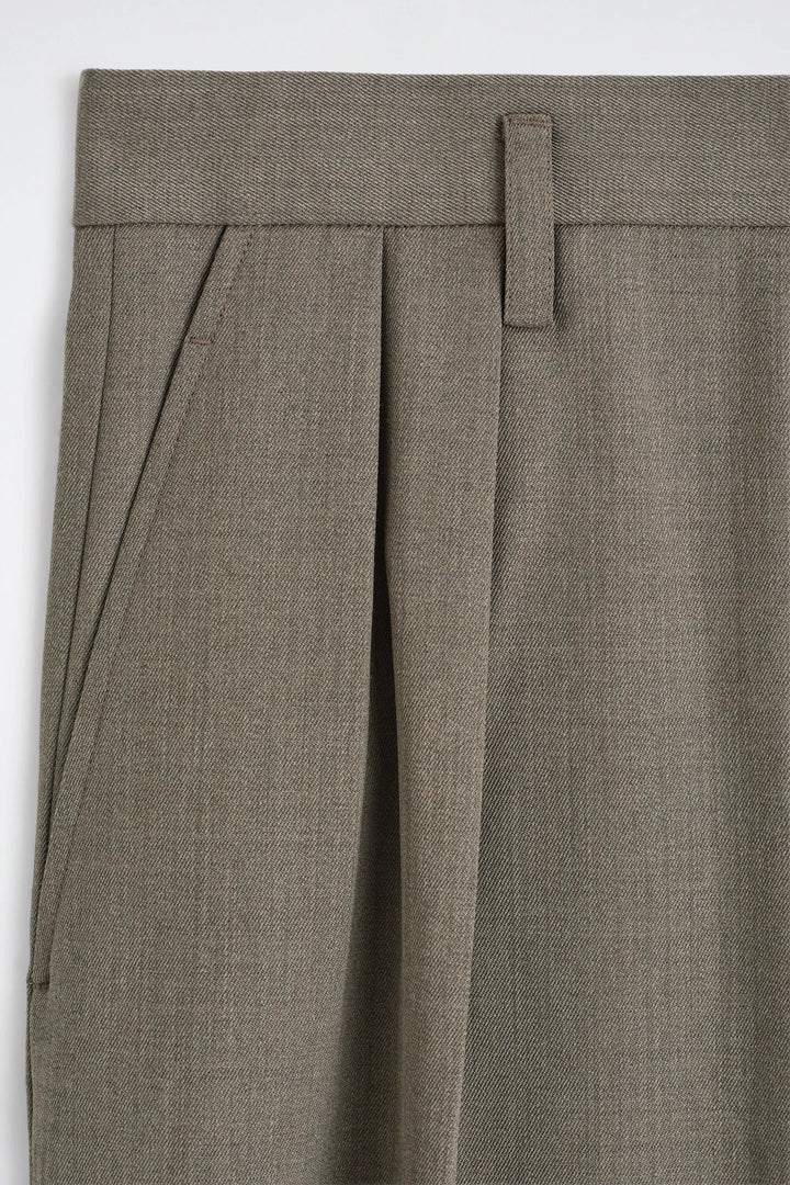 WOOL-BLEND RELAXED-FIT WIDE-LEG TROUSERS
