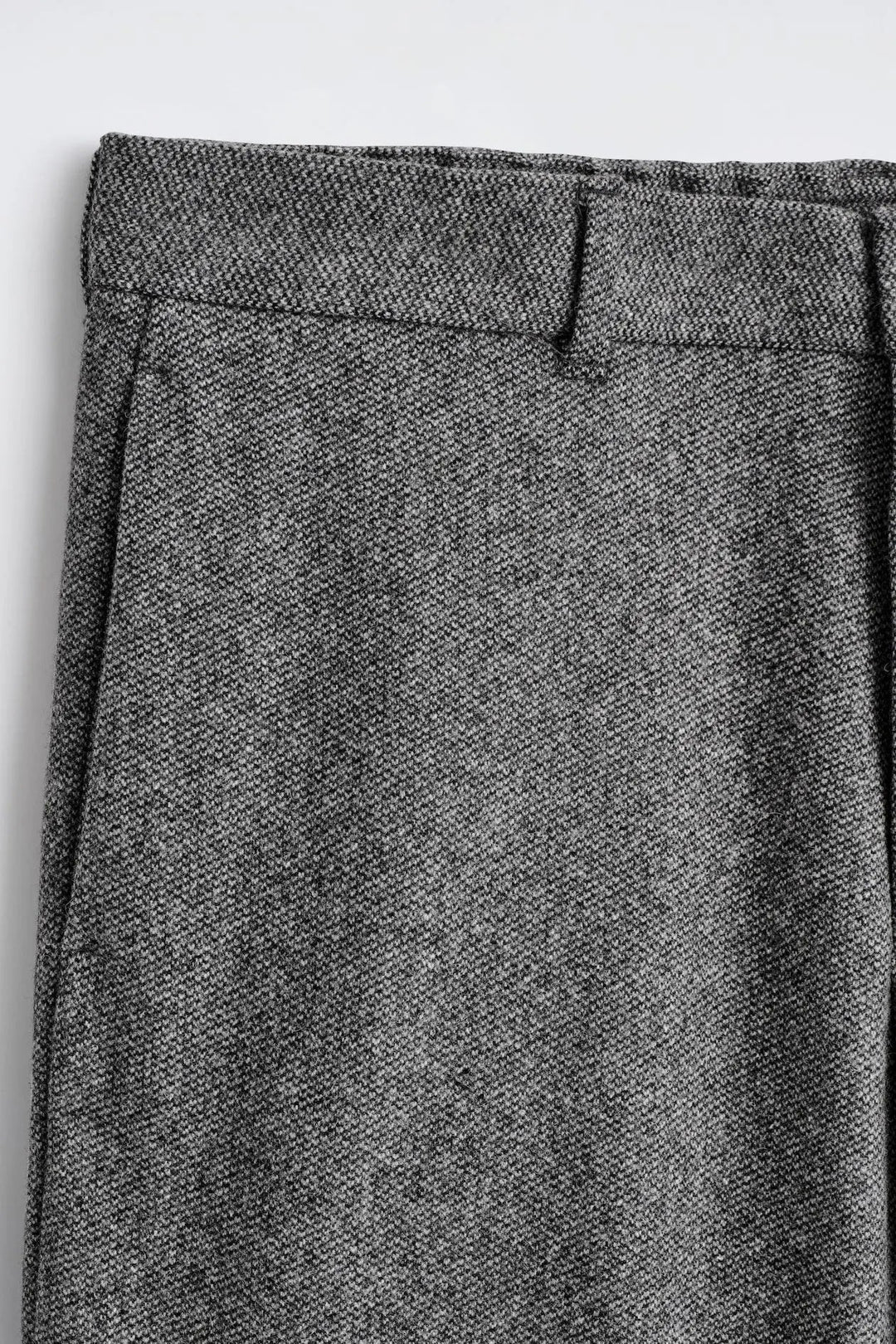 BIRDSEYE WOOL RELAXED-FIT BARREL-LEG TROUSERS