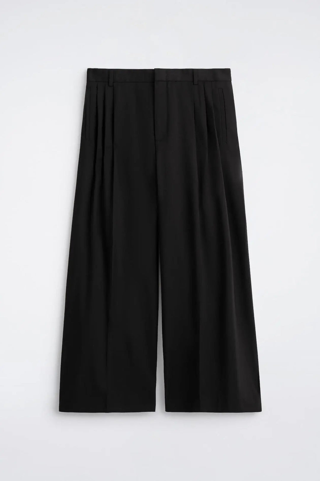 PLEATED RELAXED-FIT WIDE-LEG TROUSERS