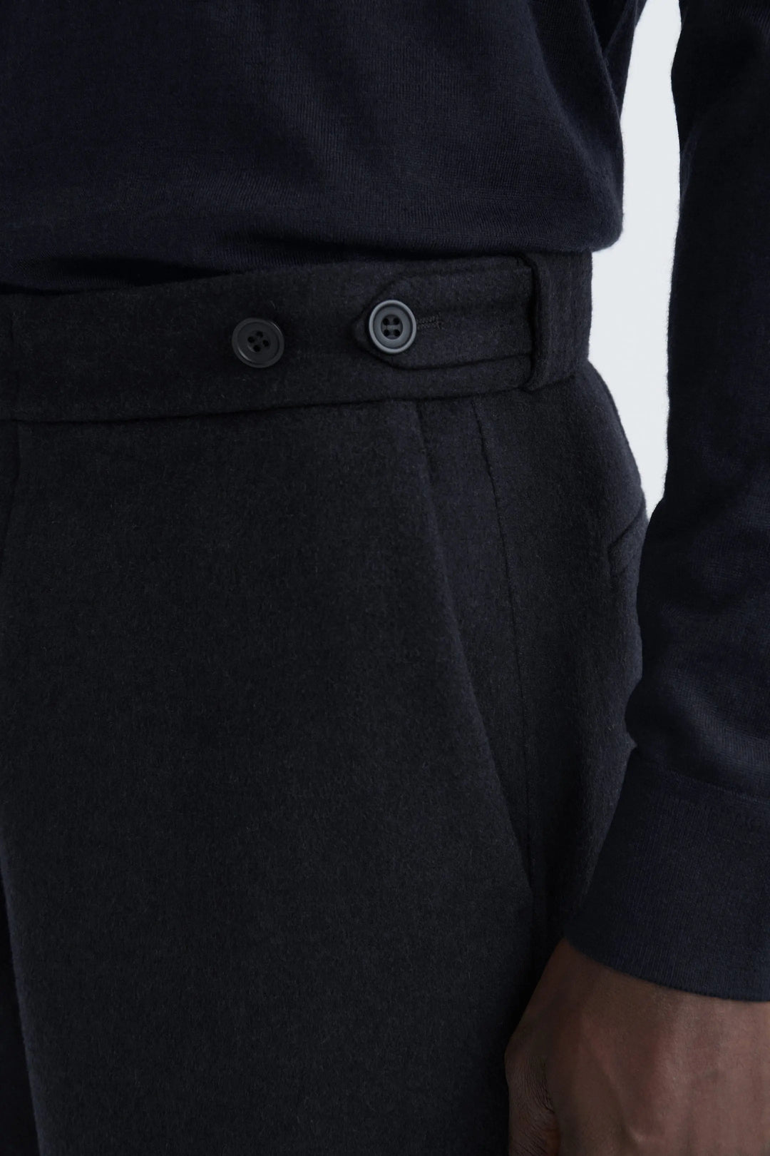 SPLIT WOOL RELAXED-FIT TAPERED TROUSERS