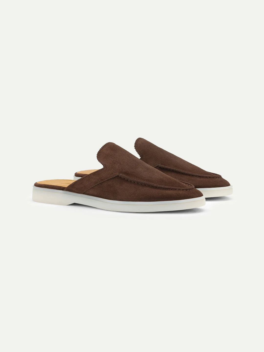 Open Suede Loafers Brown