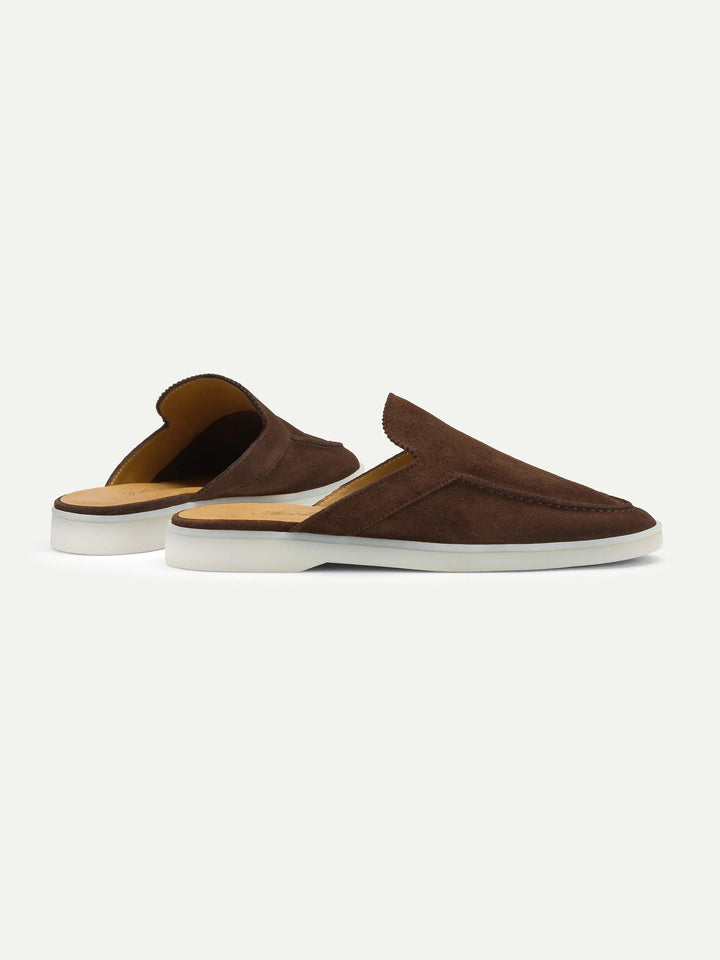 Open Suede Loafers Brown