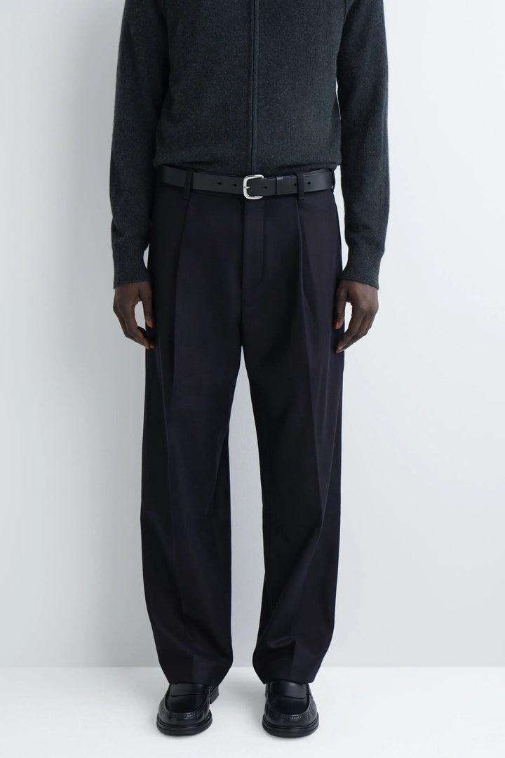 WOOL RELAXED-FIT STRAIGHT-LEG TROUSERS