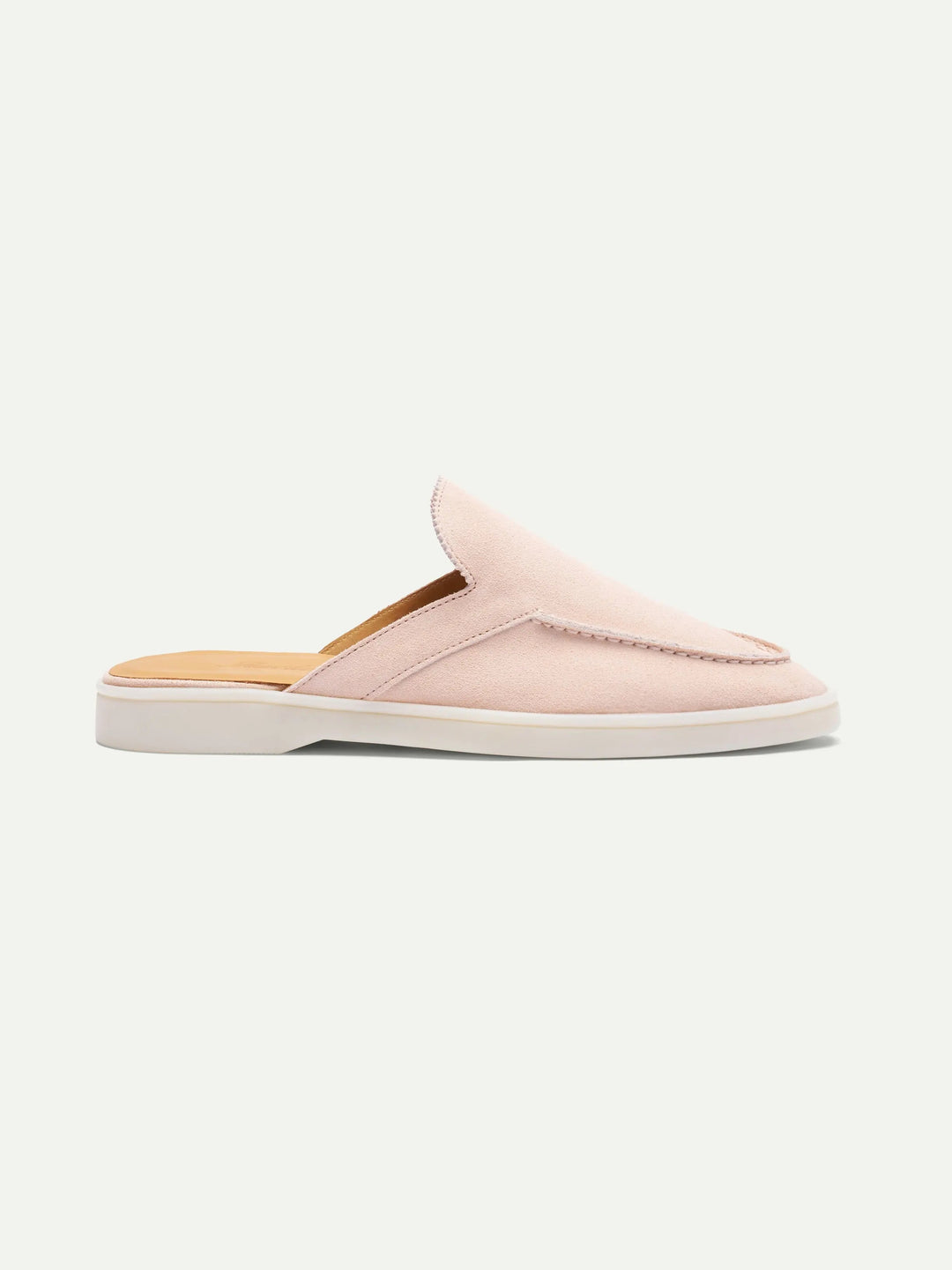 Open Suede Loafers Pink
