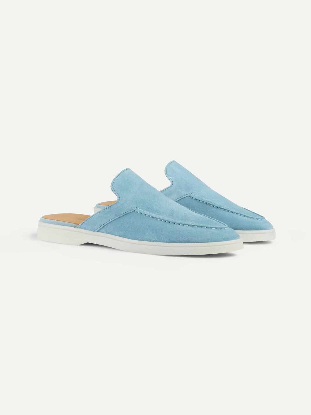 Open Suede Loafers Ocean Blue
