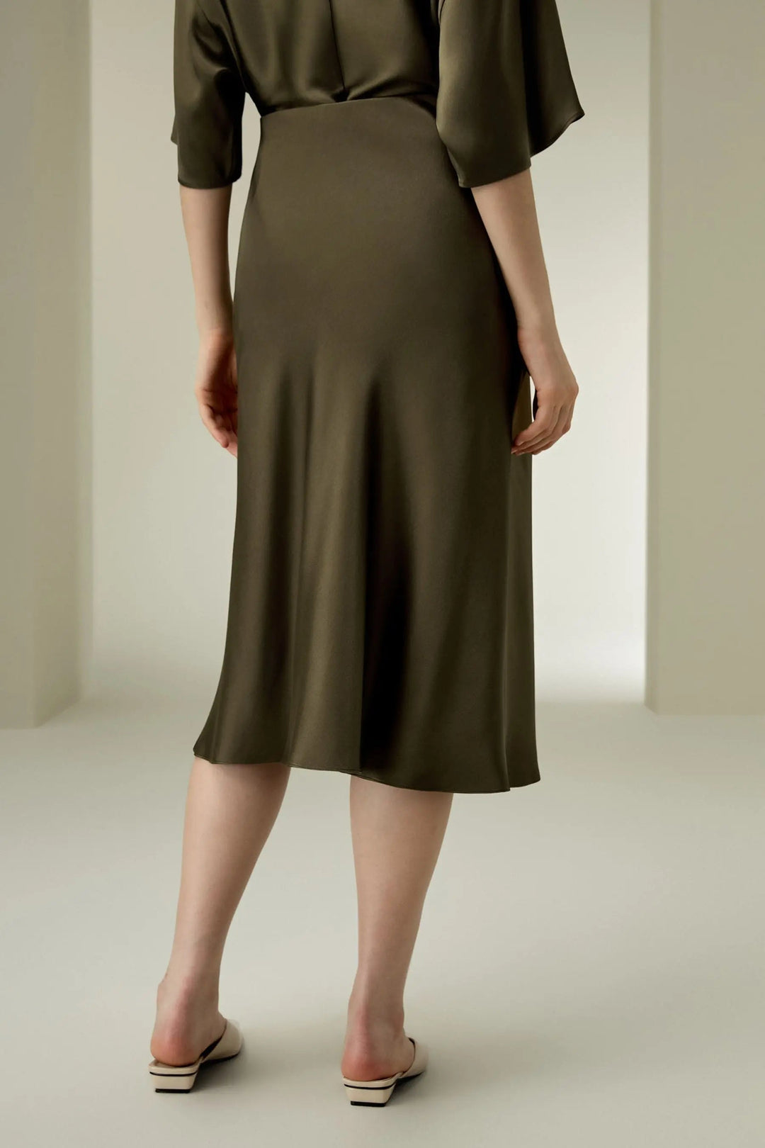Silk Midi Skirt