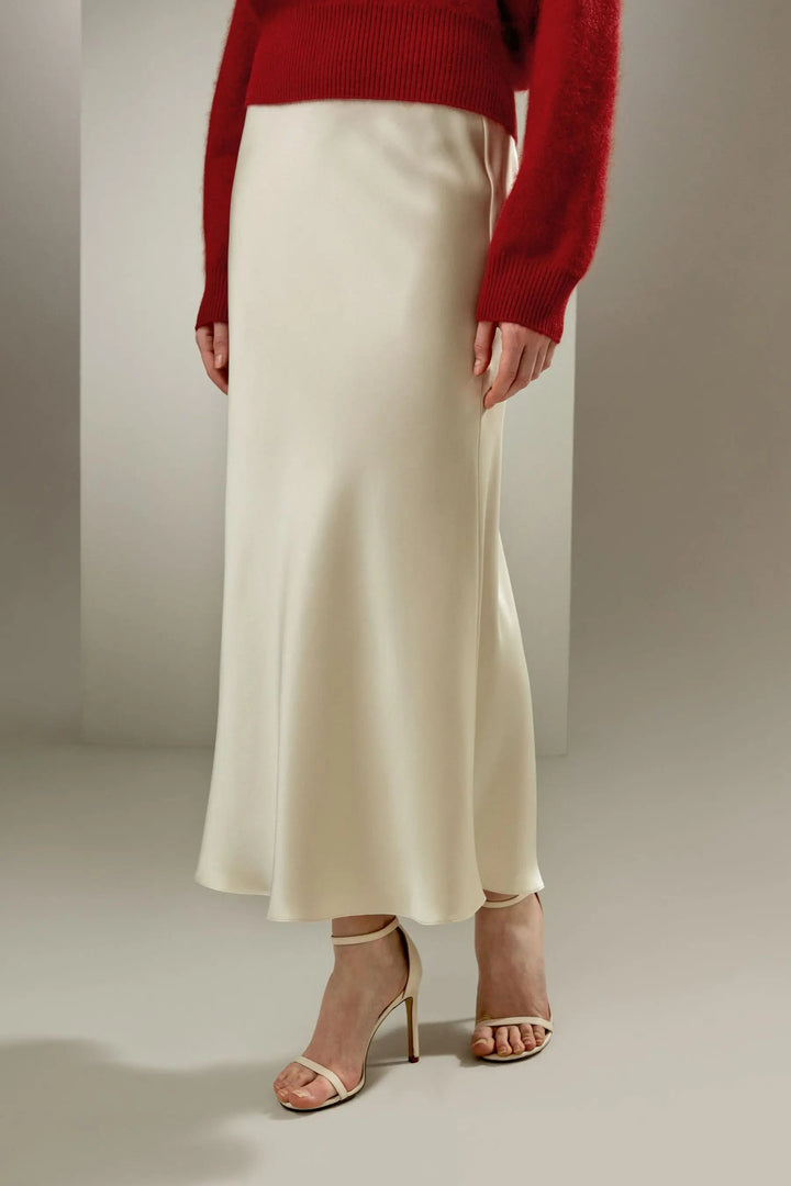 Silk Skirt with Flare Hem