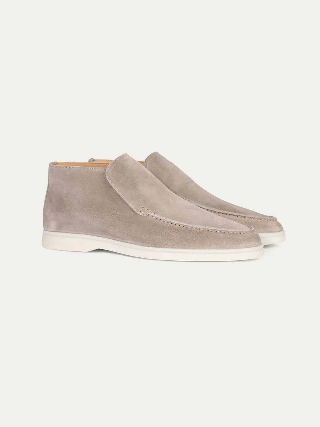 Suede High Loafers Light Grey