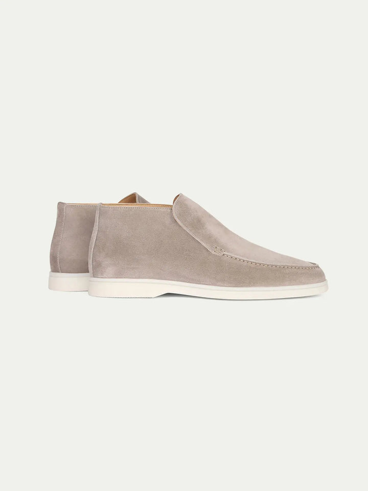 Suede High Loafers Light Grey