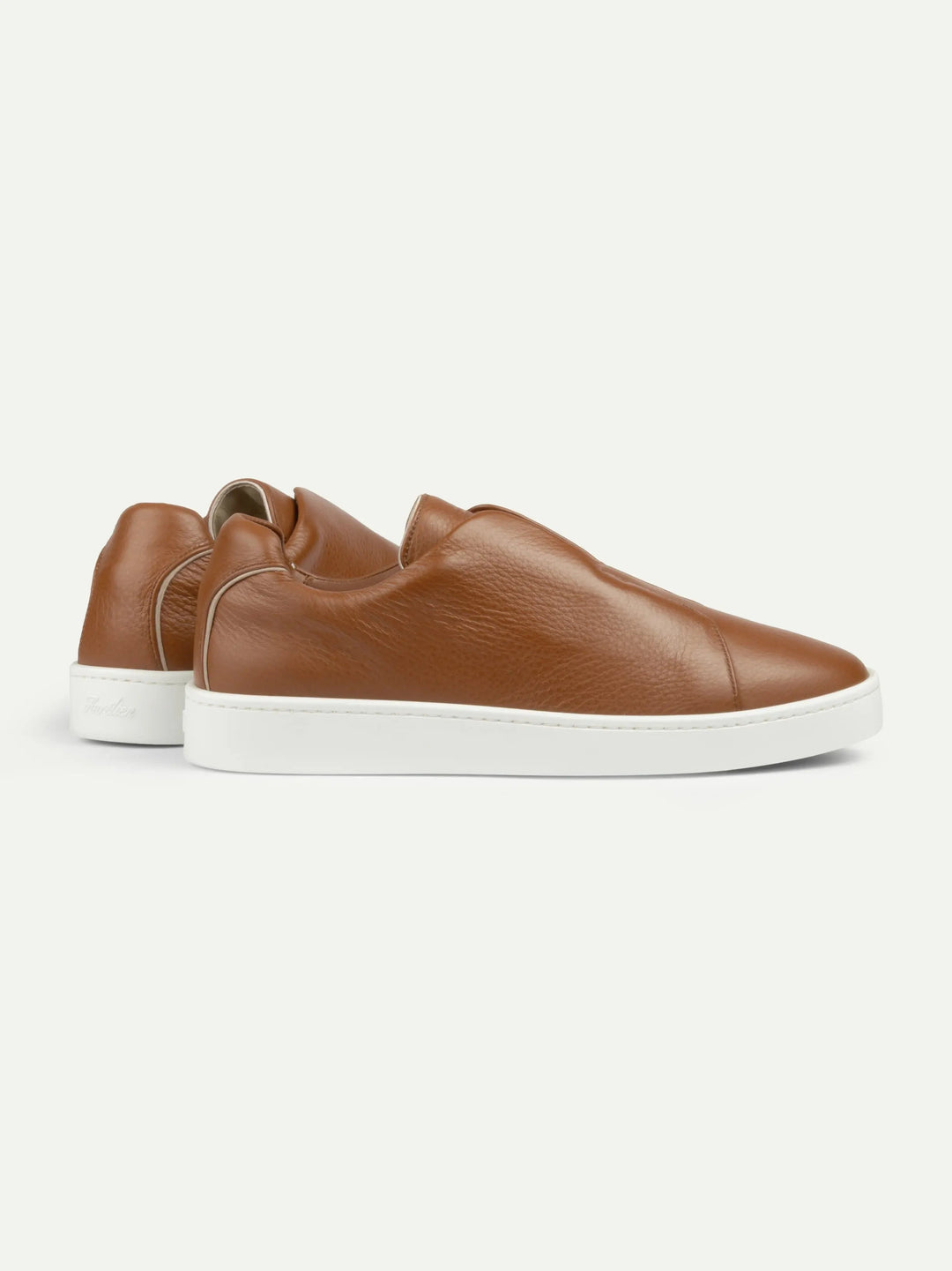 Leather Laceless Sneakers Cognac
