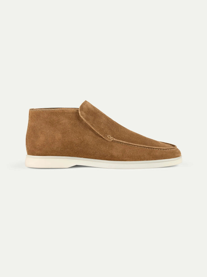 Suede High Loafers Orange Brown