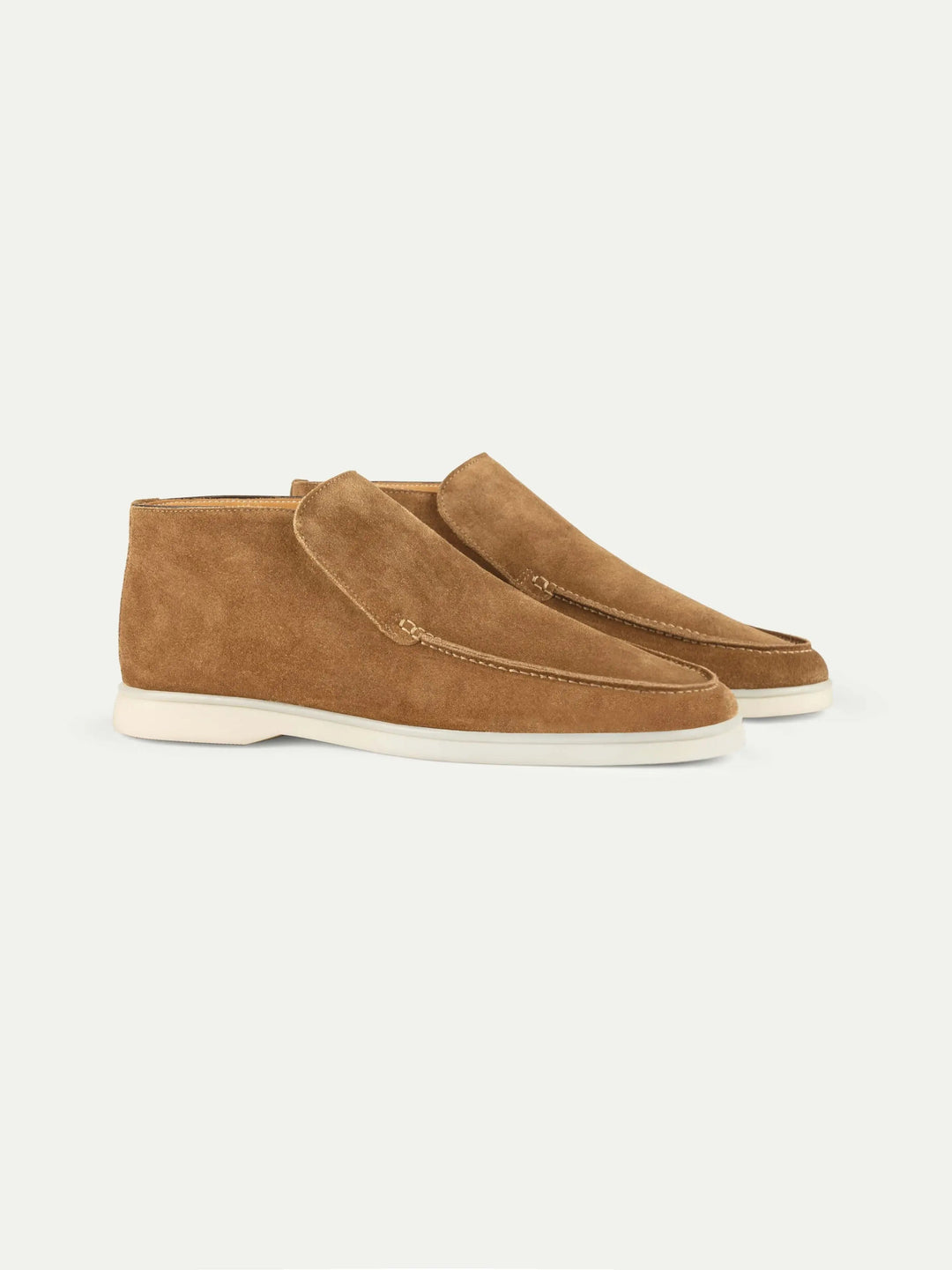 Suede High Loafers Orange Brown