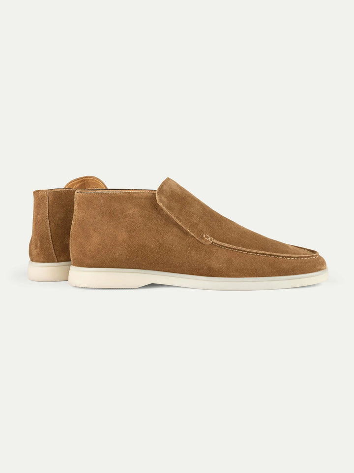 Suede High Loafers Orange Brown