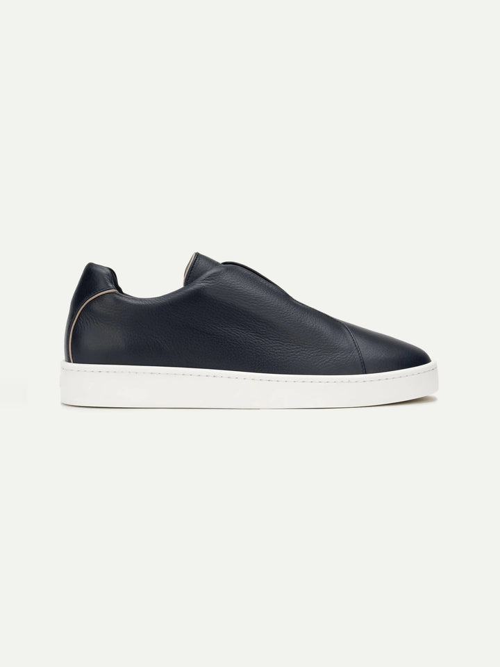 Leather Laceless Sneakers Midnight