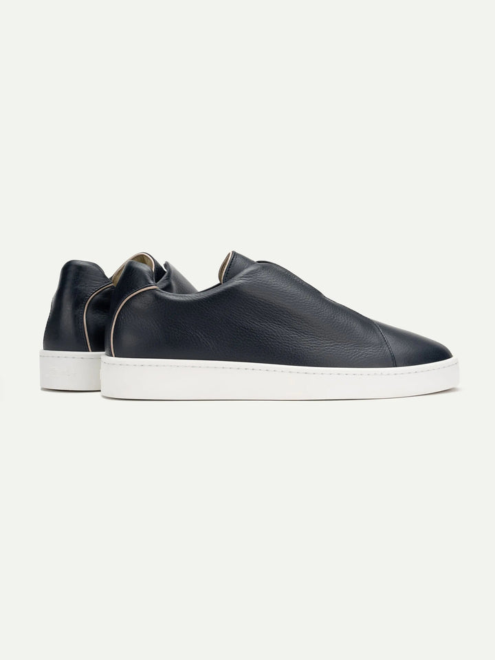 Leather Laceless Sneakers Midnight