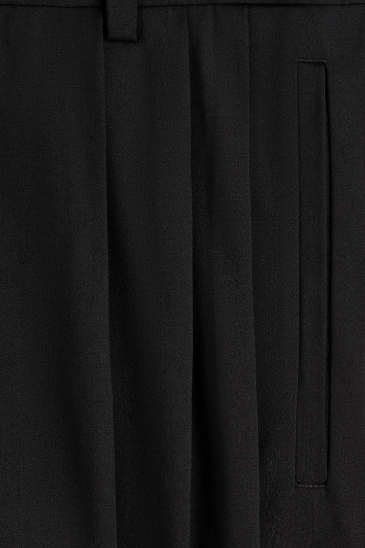 PLEATED RELAXED-FIT WIDE-LEG TROUSERS