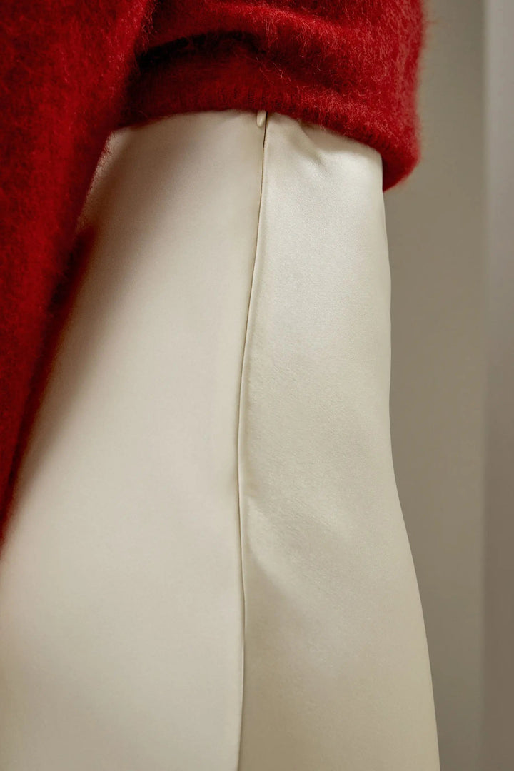 Silk Skirt with Flare Hem