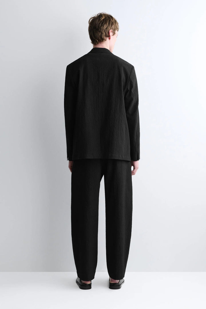 SEERSUCKER RELAXED-FIT STRAIGHT-LEG TROUSERS