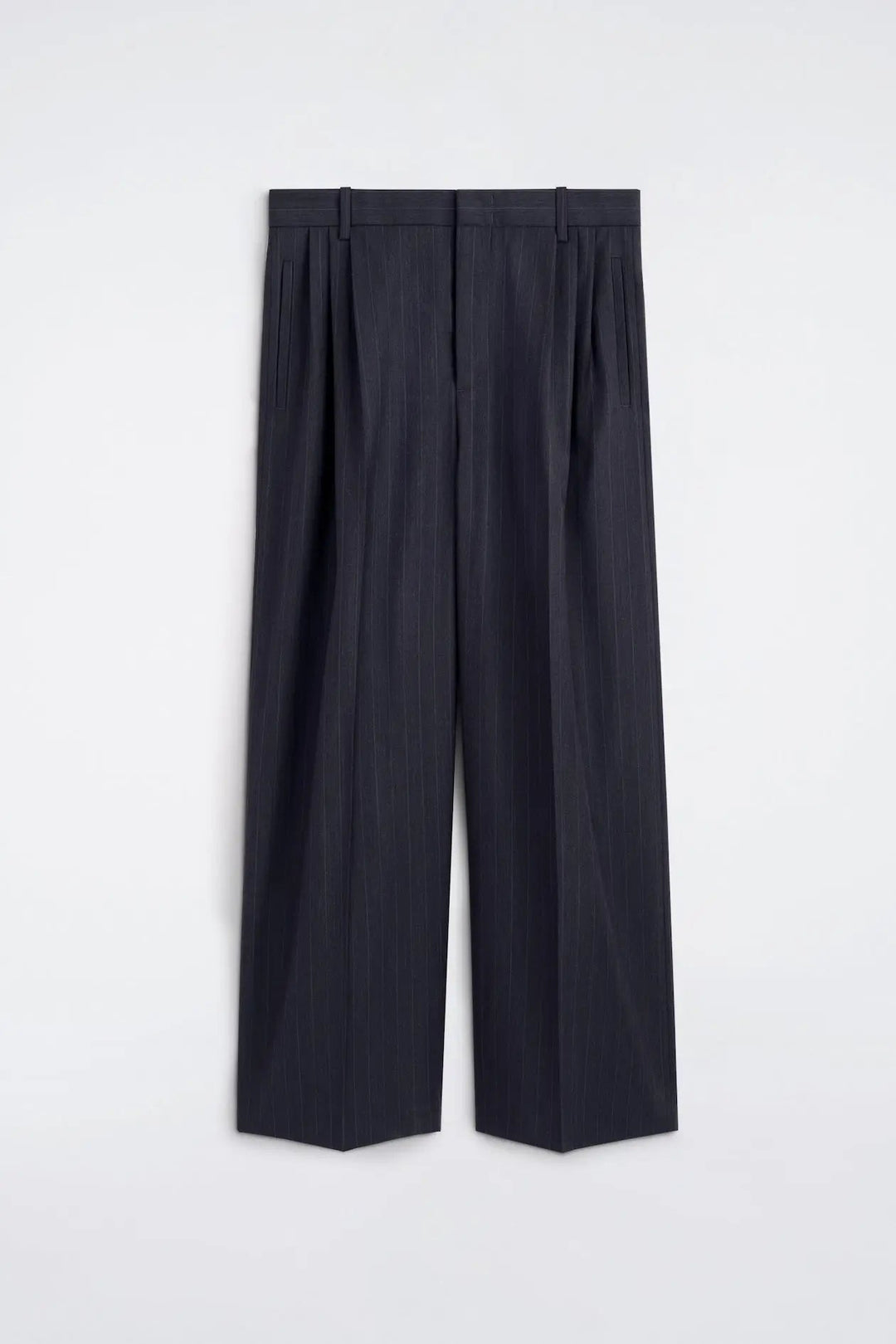 PLEATED RELAXED-FIT WIDE-LEG TROUSERS