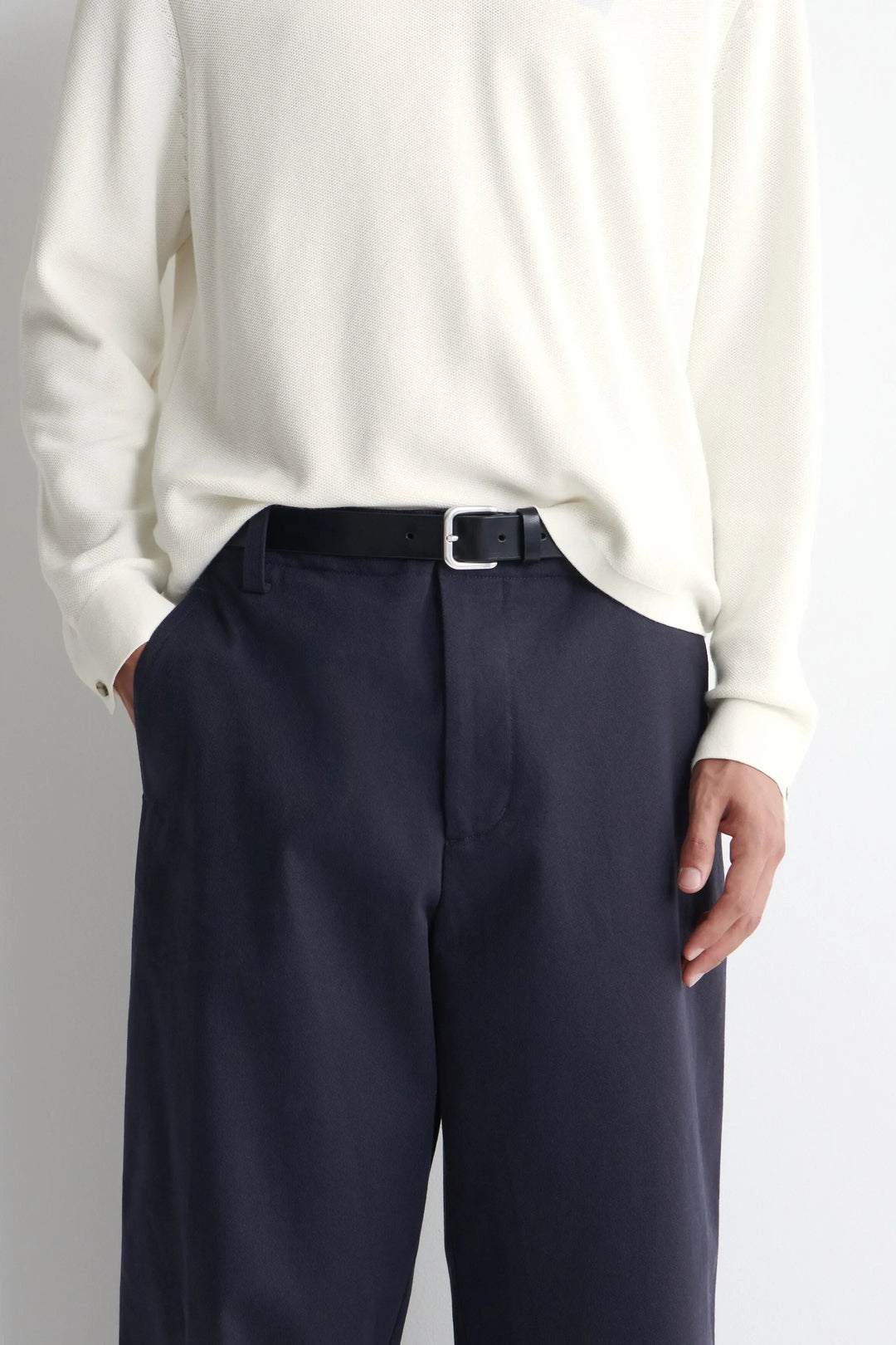 COTTON-TWILL RELAXED-FIT STRAIGHT-LEG TROUSERS