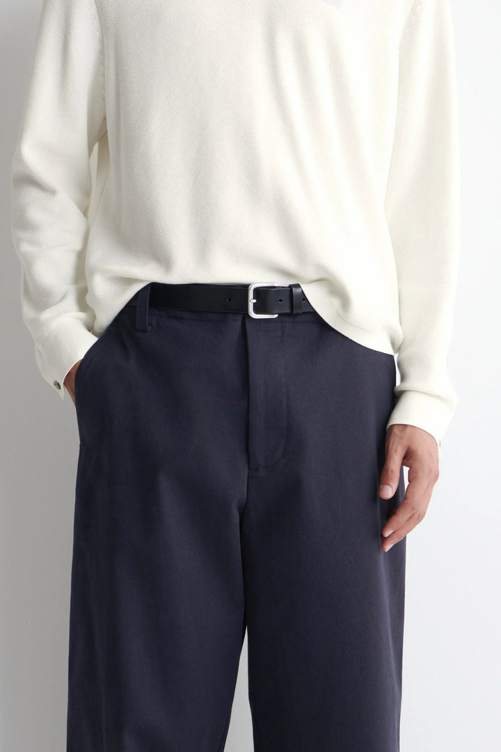 COTTON-TWILL RELAXED-FIT STRAIGHT-LEG TROUSERS