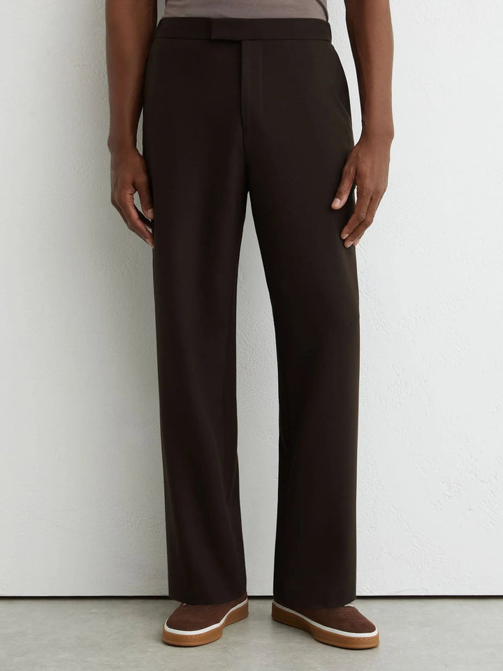 Relaxed Fit Stretch Drawstring Trousers in Brown