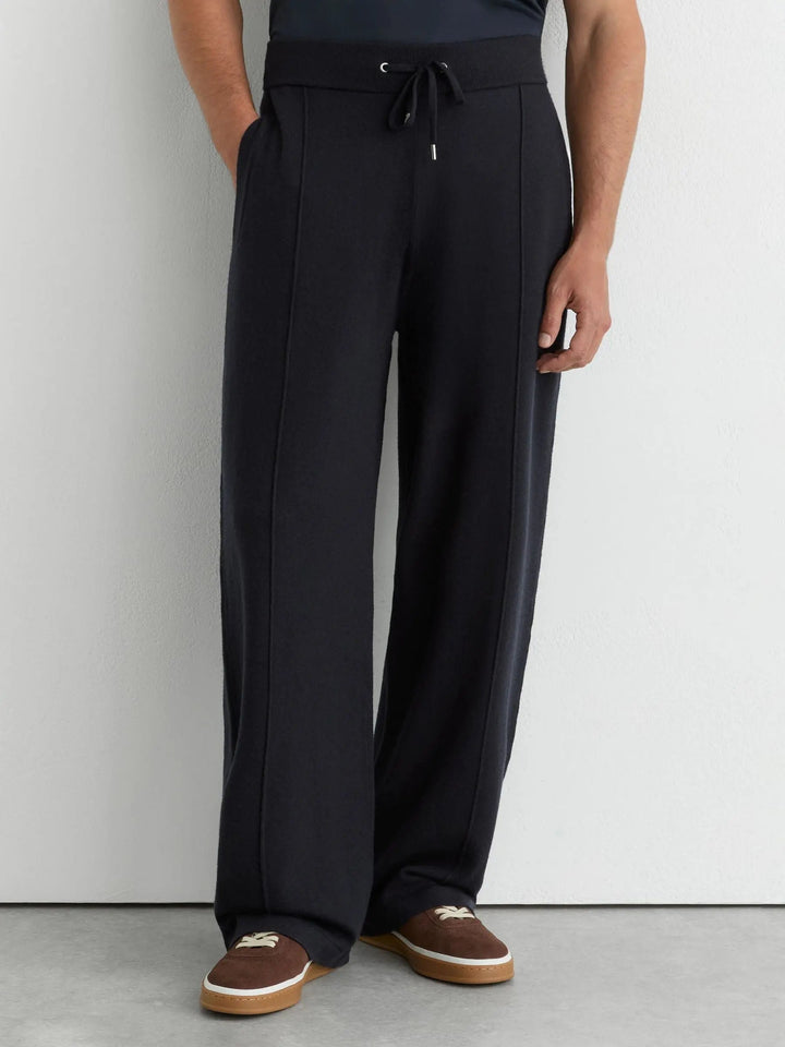 Merino Wool-Blend Relaxed-Fit Joggers in Navy