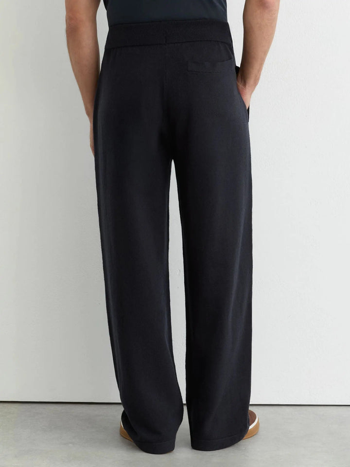 Merino Wool-Blend Relaxed-Fit Joggers in Navy