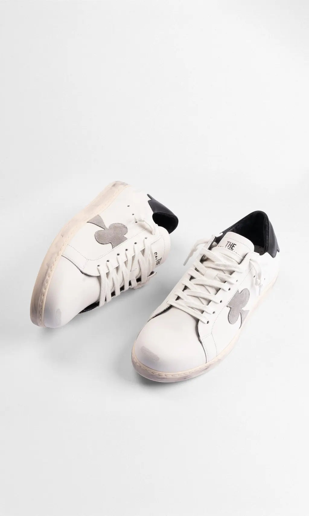 Toscan Sneakers White Leather Black Heel