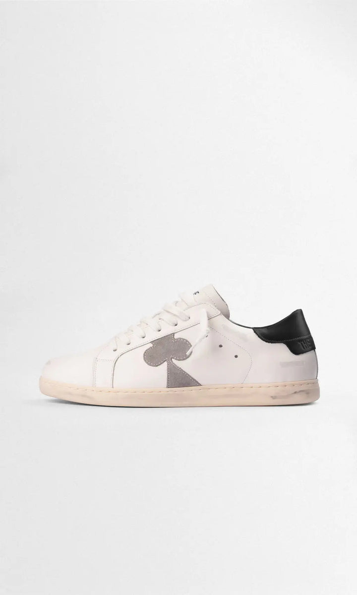 Toscan Sneakers White Leather Black Heel