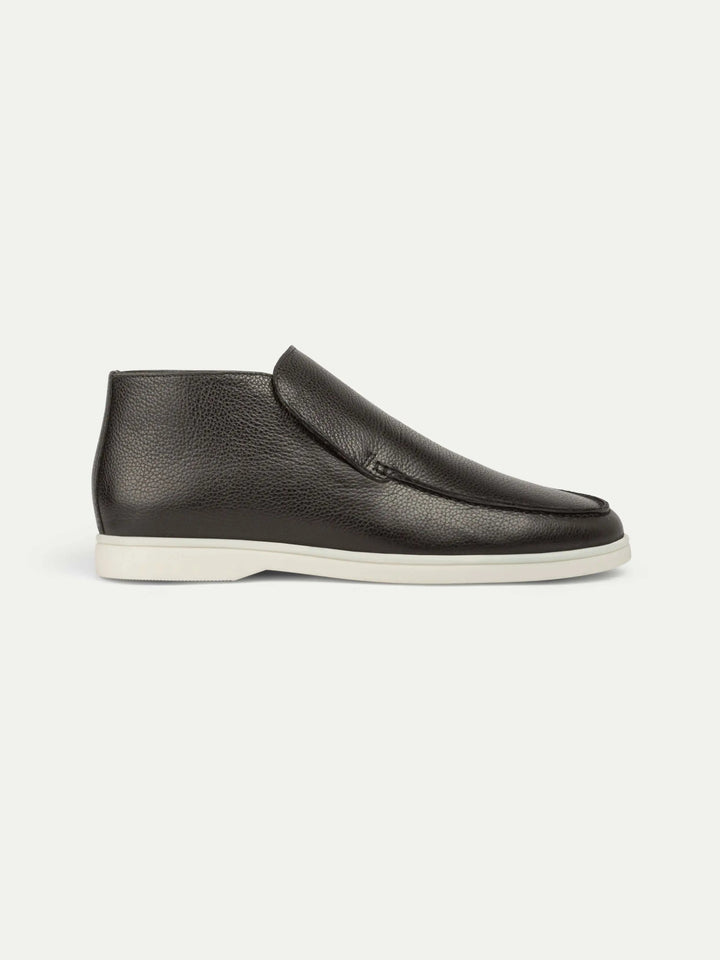 Leather High Loafers Black