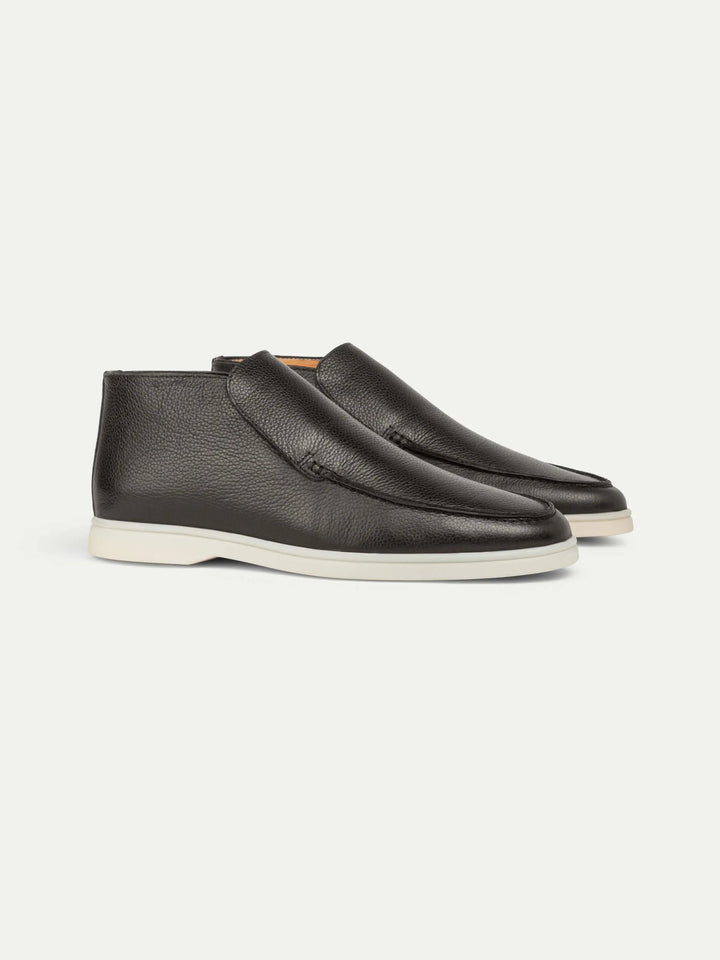 Leather High Loafers Black