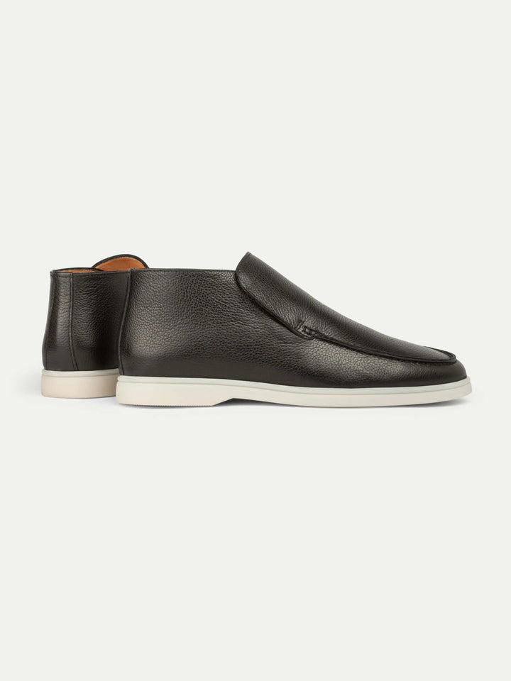 Leather High Loafers Black