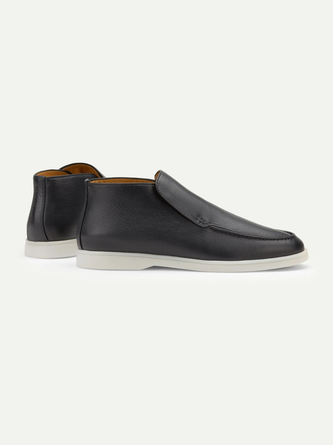 Leather High Loafers Navy