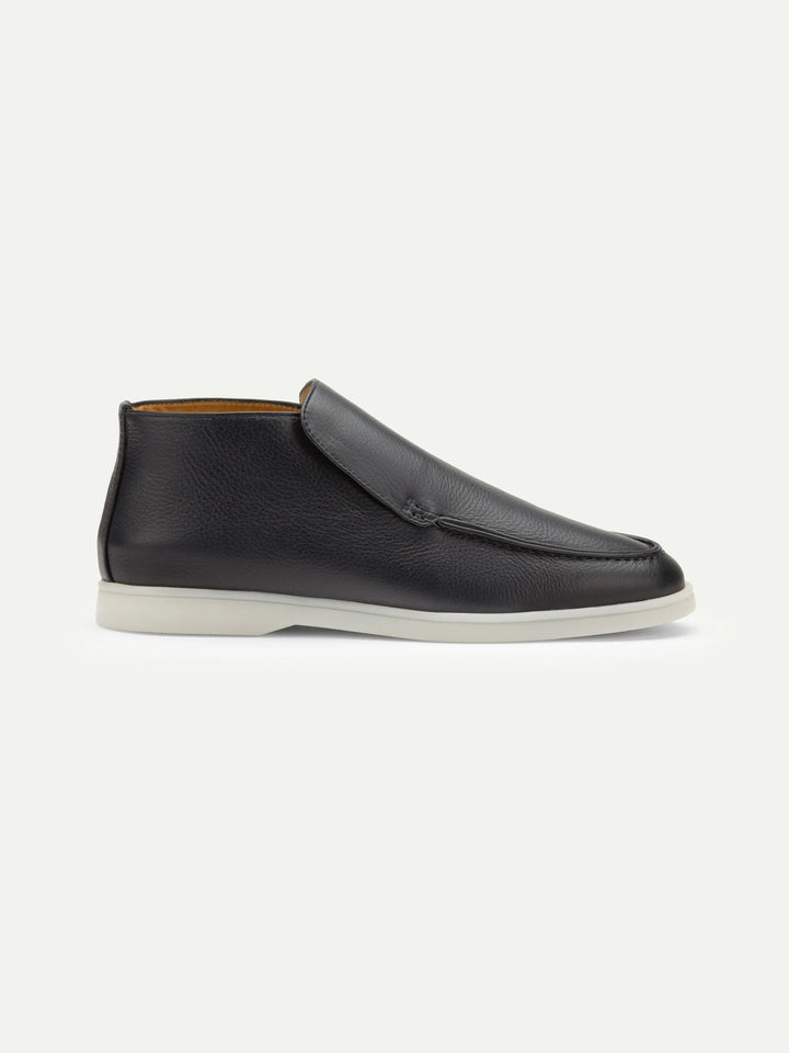 Leather High Loafers Navy