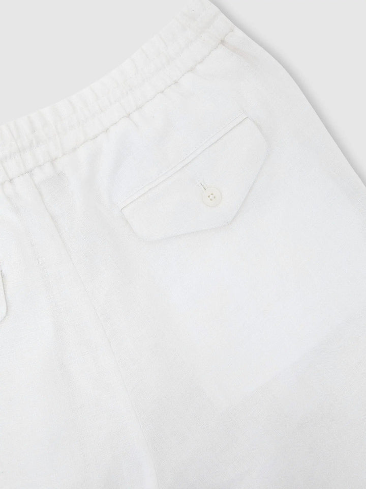 100% Linen Relaxed-Fit Drawstring Trousers