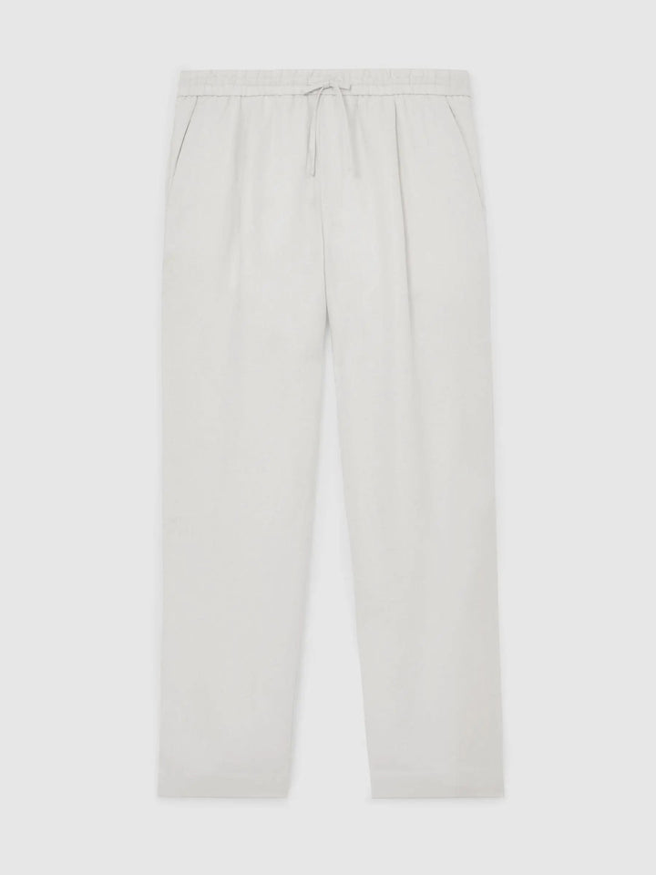 100% Linen Relaxed-Fit Drawstring Trousers