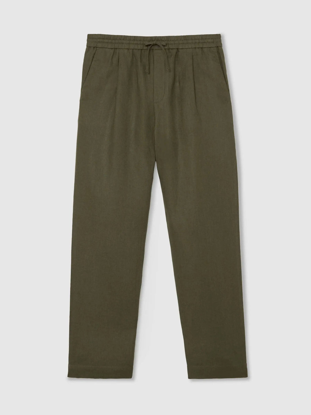 100% Linen Relaxed-Fit Drawstring Trousers