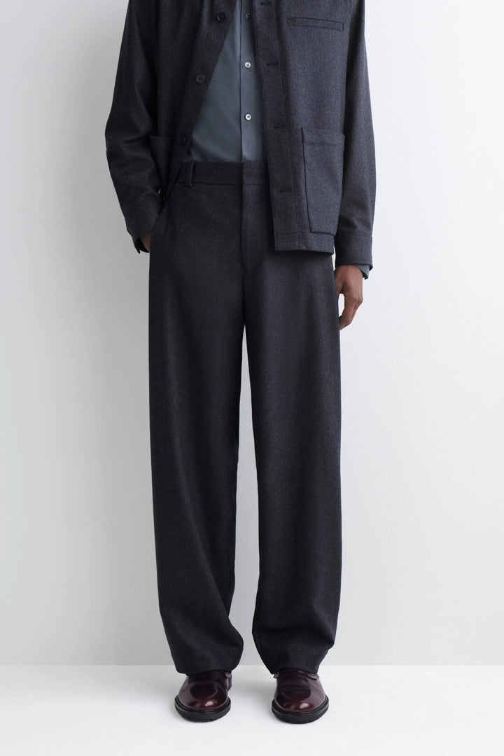 WOOL RELAXED-FIT TAPERED TROUSERS
