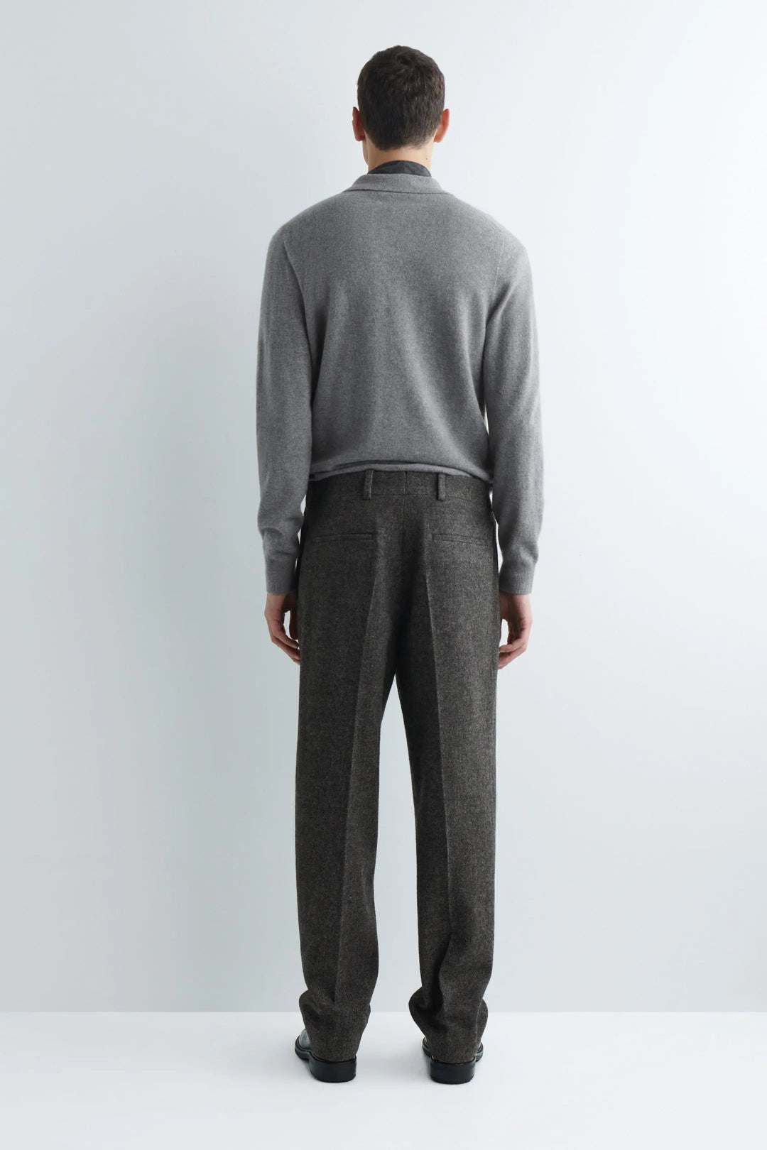 WOOL-HERRINGBONE REGULAR-FIT STRAIGHT-LEG TROUSERS