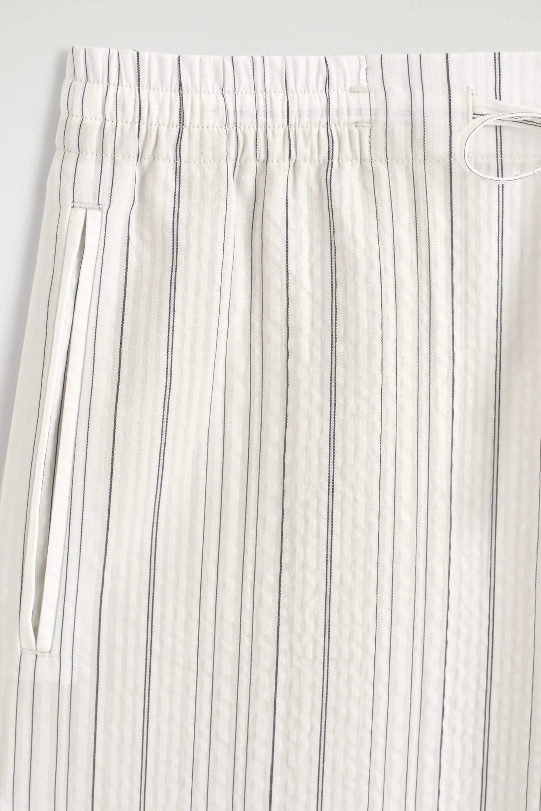 SEERSUCKER RELAXED-FIT STRAIGHT-LEG TROUSERS