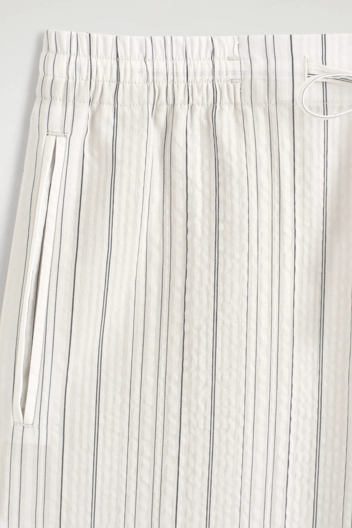 SEERSUCKER RELAXED-FIT STRAIGHT-LEG TROUSERS