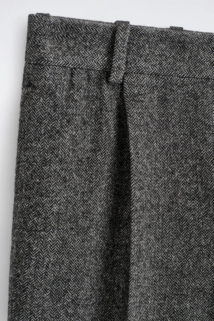 WOOL-HERRINGBONE REGULAR-FIT STRAIGHT-LEG TROUSERS