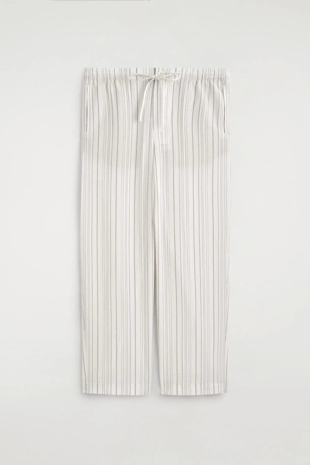SEERSUCKER RELAXED-FIT STRAIGHT-LEG TROUSERS