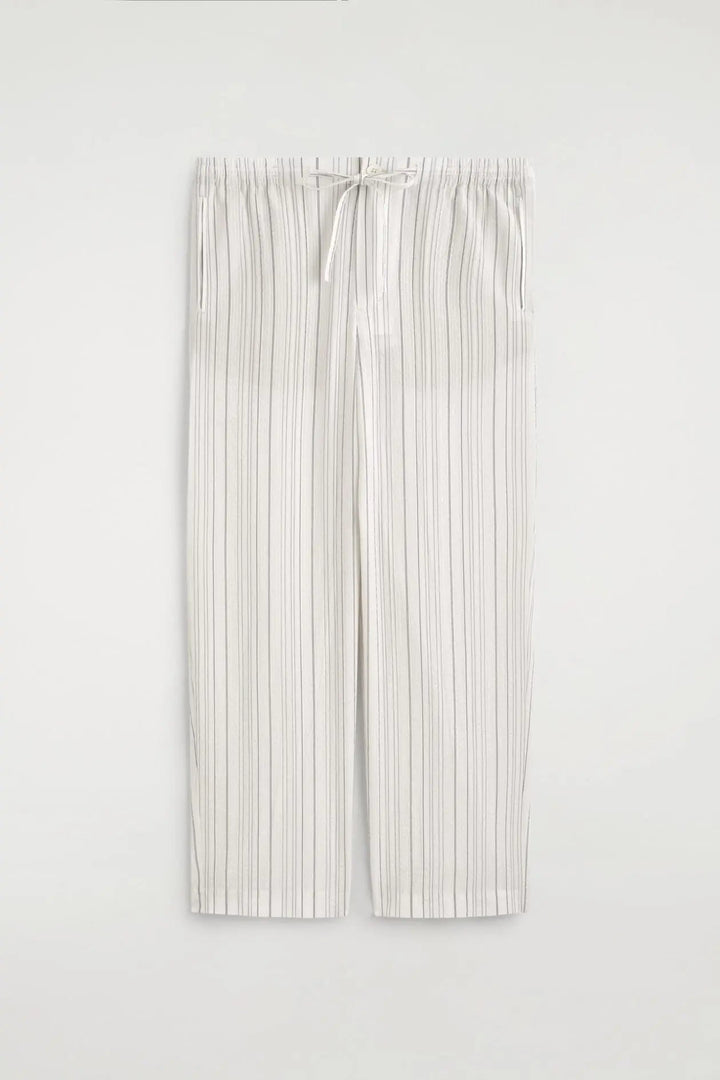 SEERSUCKER RELAXED-FIT STRAIGHT-LEG TROUSERS